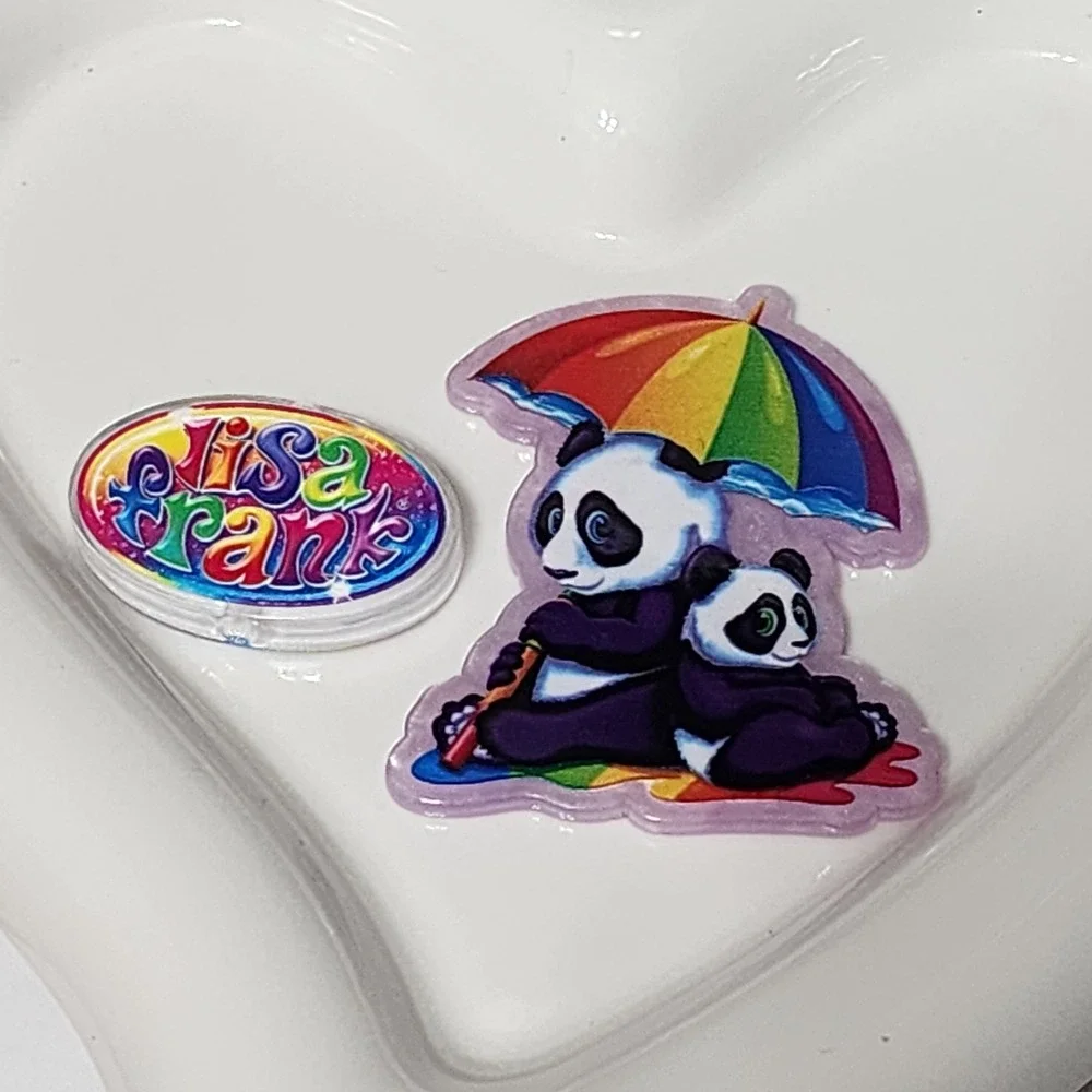 LF Panda Flatback Focal Bead Beaded Pen Badge Flats Planar Acrylic